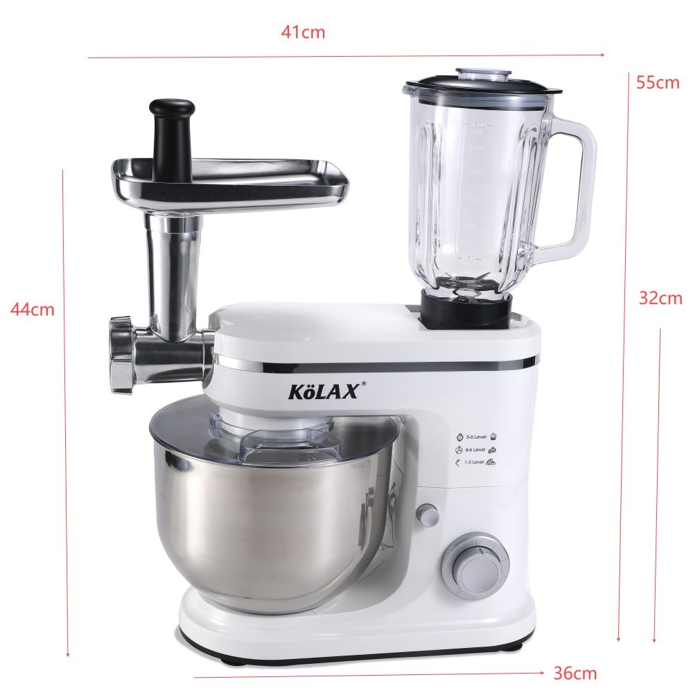 5-in-1 Multifunctional Stand Mixer,6.8L 1500W, 6-Speed Tilt-head
