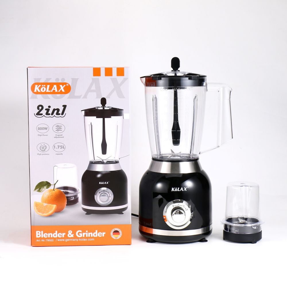 KOLAX Electric Blender and Grinder 800W Vintage-Style Blender 2in1
