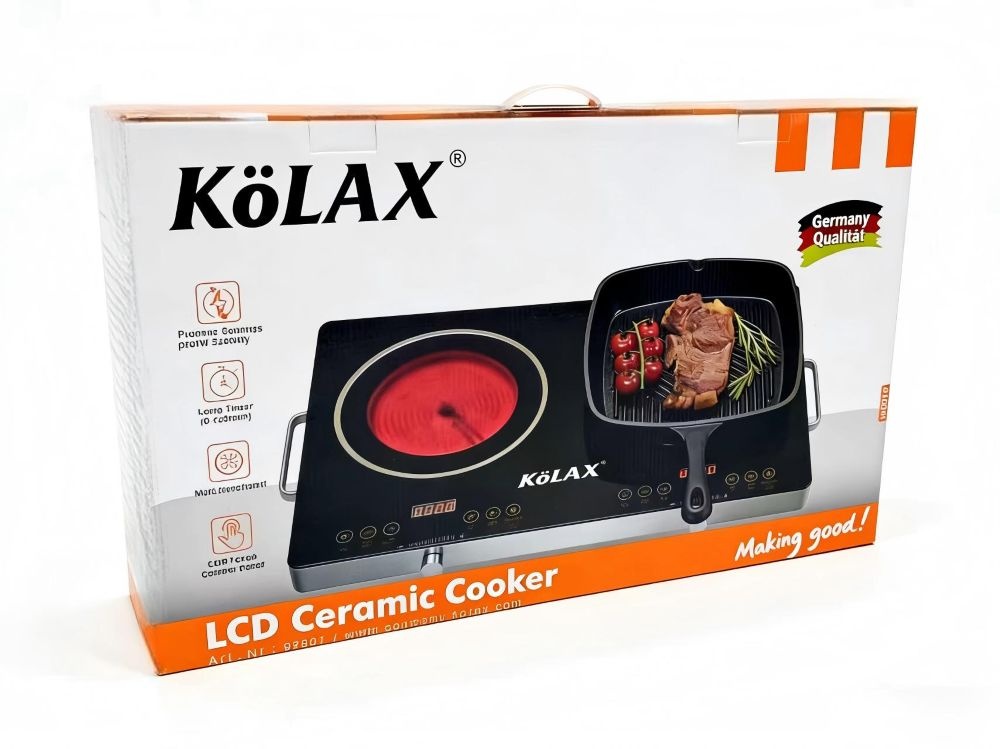 2200W+2200W Double Ceramic Electric Hot Plate Countertop Stove Double Burner Infrared Cooktop with 11 Power Levels 0-2H Timer Portable Handle LED Display for Kitchen Camping (Black)