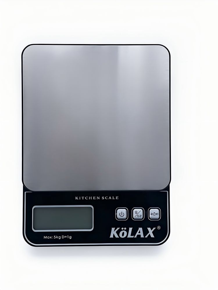 KOLAX Food Scale, Kitchen Scale with 1g Accuracy, 2 Units (g/oz), LCD, Stainless Steel Panel, Batteries Included