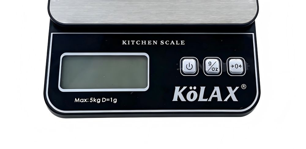 KOLAX Food Scale, Kitchen Scale with 1g Accuracy, 2 Units (g/oz), LCD, Stainless Steel Panel, Batteries Included