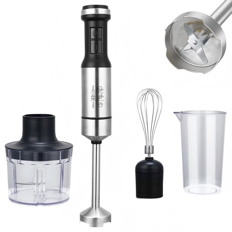 KOLAX Immersion Blender Handheld Corded Hand Blenders Set 1000W, Variable Speed & Turbo 4 in 1 Stainless Steel Stick Emulsifier with Chopper, Whisk & Beaker for Soup, Baby Food, Smoothies