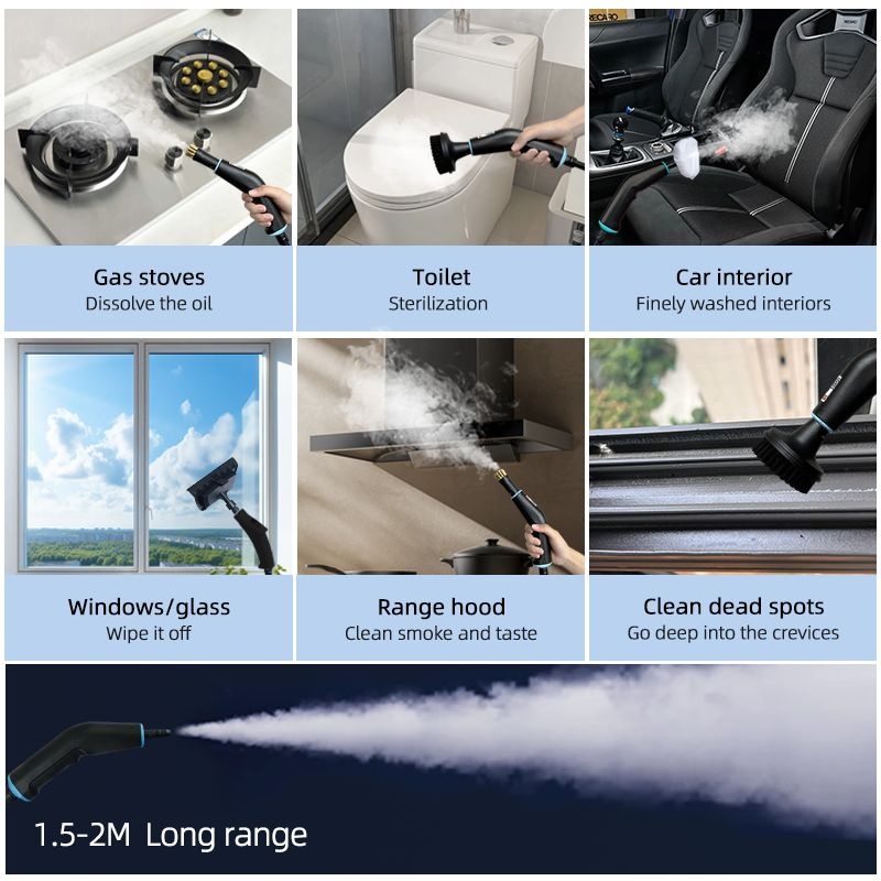 KOLAX Steam Cleaner, 6 Steam Levels, 1.2L & 11 Pieces Accessories, 1500W/4 Bar,High-Temperature Steam Cleaner for Home, Steamer for cleaning Car, Tile, Floor