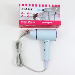 KOLAX Hair Dryer, 2100W Small Foldable Hair Blow Dryer, Fast Drying Travel Hair Dryer, blue