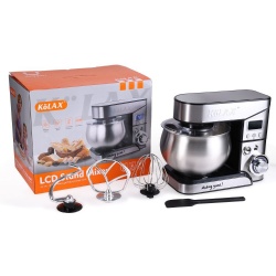 KOLAX Stand Mixer mit LCD-Anzeige 1300W, 6 Geschwindigkeits elektrischer Mixer mit 5L SS-Mischschale, Küchenmischer mit Teighaken, Eiwhisk, Beater & Backspalte, Lebensmittelmischer mit Timer