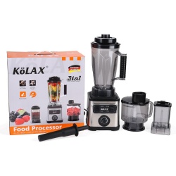 KOLAX 3-in-1 Blender and Food Processor Combo for Smoothies Shakers, 2000W(32000 RPM) Professional Blenders for Kitchen, Adjustable Speed, 3L BPA-Free Plastic Jar, 30s Self-Cleaning