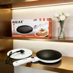 KOLAX Electric Crepe Maker With Auto Power Off, On/Off Switch 8 Inch Portable Crepe Maker & Non-Stick Dipping Plate, Nonstick Ceramic Coating Pan