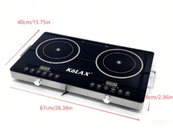 2200W+2200W Double Ceramic Electric Hot Plate Countertop Stove Double Burner Infrared Cooktop with 11 Power Levels 0-2H Timer Portable Handle LED Display for Kitchen Camping (Black)