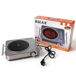 KOLAX Portable Infrared Burner 3500w with Timer,Electric Hot Plate Touch Control Panel Adjustable Heating Power Electric Cooktop for Cooking