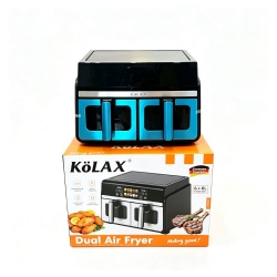 12L Large Dual Basket SS Air Fryer with Viewing Window,10-in-1 Digital Touchscreen Double Zone Air Fryers, SyncCook to Bake,Roast,Reheat,Broil, Nonstick Dishwasher Safe