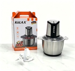 KOLAX Food Processor, 1000W Powerful Meat Grinder, 3L Stainless Steel Bowl, 3 Speed Modes 4 Bi-Level Blades for Onion, Meat, Nuts, Fruit, Garlic, Vegetable, Baby Food
