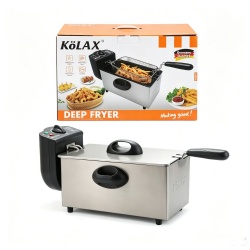 KOLAX 3 Liter Electric Deep Fryer with Adjustable Temperature, Stainless Steel