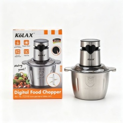 Kolax 3L Electric SS Food Processor Digital Meat Grinder 1000w LED Time Display Electric Food Chopper Vegetable chopper 3 layers 6 blades