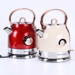 Popular electric 2L double wall water kettle retro for home hotel office use stainless steel kettle